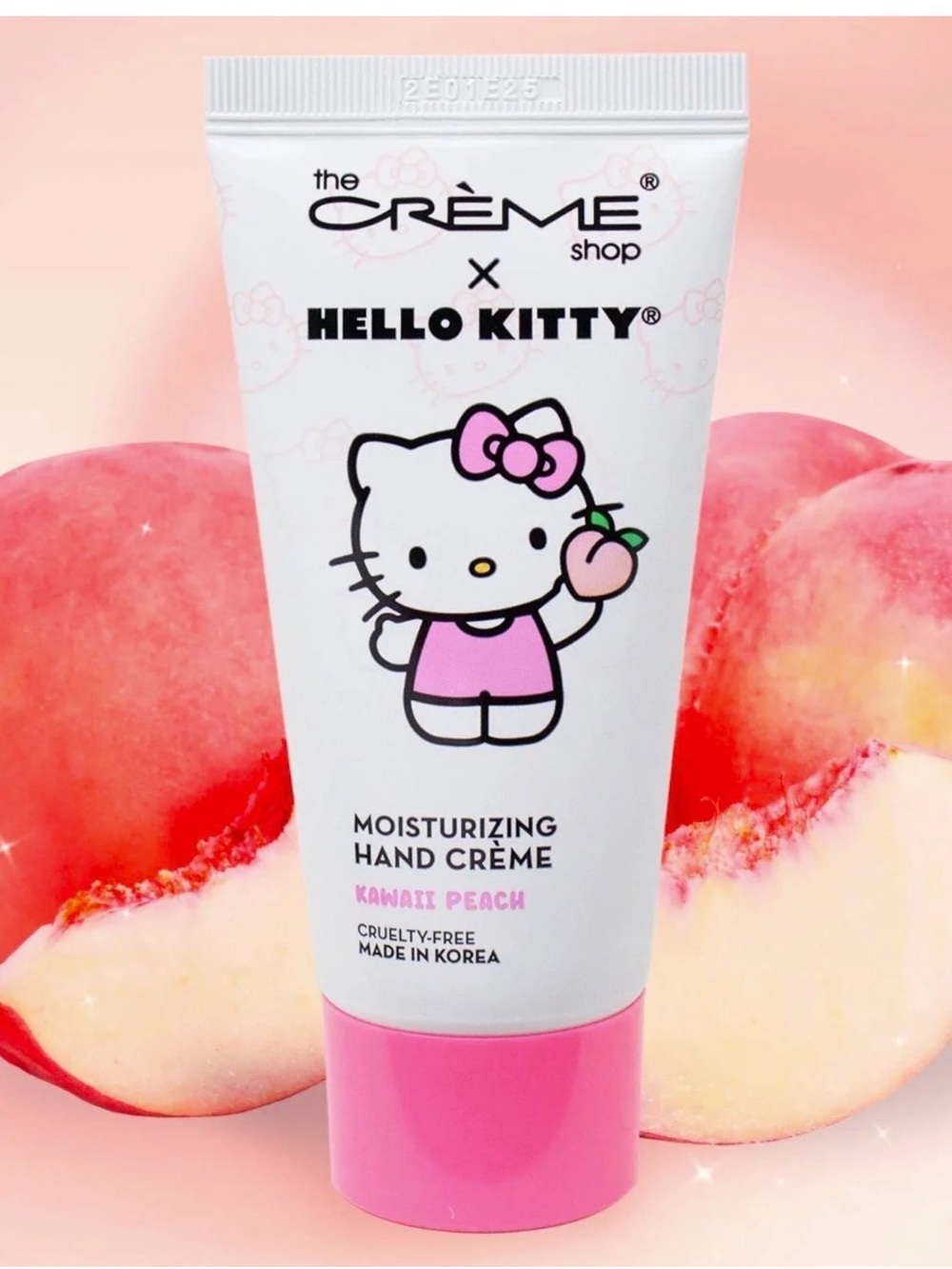 Hello Kitty Kawaii Peach Moisturizing Hand Crème - White & Pink